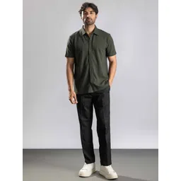 ONEWAY Men Relaxed Fit Solid Spread Collar Cotton Casual Shirt-picture-21