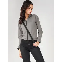 ONEWAY Women Mock Collar Solid Cotton Sporty Jacket-picture-37