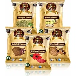 Online Quality Store Amla Reetha Shikakai, Bhringraj and Hibiscus Powder for Hair (250 g)-picture-21