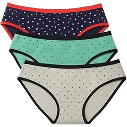 onlinia Women's Mid-Rise Cotton Bikini Panties – Pack of 3 | Women's Cotton Low Waist Printed Bikini Panty(Subtle Dot Pastels)-picture-28