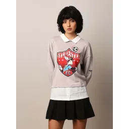 Only Beige Cotton Regular Fit Printed Sweatshirt-picture-14