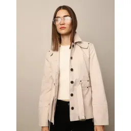 Only Beige Cotton Regular Fit Trench Coat-picture-37