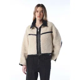 Only Beige Regular Fit Self Pattern Jacket-picture-21