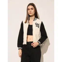 Only Black & Off White Regular Fit Jacket-picture-31