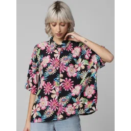 Only Black & Pink Floral Print Shirt-picture-41