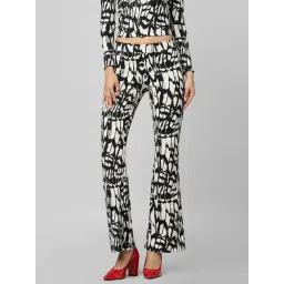 Only Black & White Printed Regular Fit High Rise Pants-picture-29