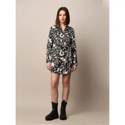 Only Black & White Printed Wrap Dress-picture-39