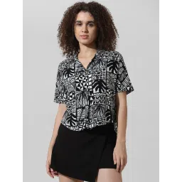 Only Black & White Rayon Printed Shirt image 2