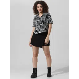 Only Black & White Rayon Printed Shirt image 5