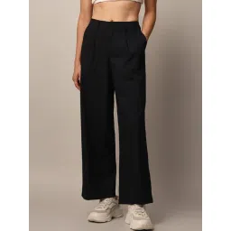 Only Black Blended Regular Fit High Rise Pants-image-25