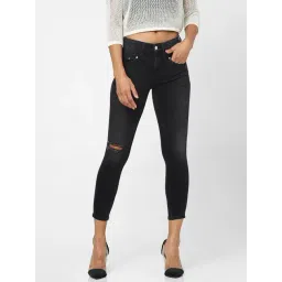 Only Black Distressed Skinny Fit Mid Rise Jeans-picture-16