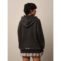 Only Black Printed Oversized Hoodie image 3