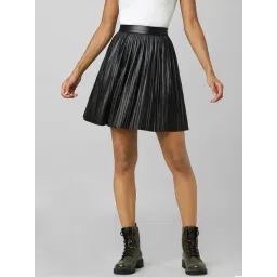 Only Black Regular Fit High Rise Leather Skirt-picture-35