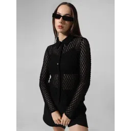 Only Black Self Design Shirt-picture-36