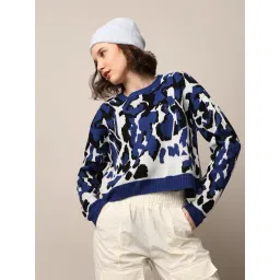 Only Blue & White Printed Pullover-picture-18