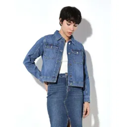 Only Blue Cotton Denim Jacket-picture-27