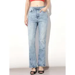 Only Blue Cotton Flaired Fit Jeans-picture-32