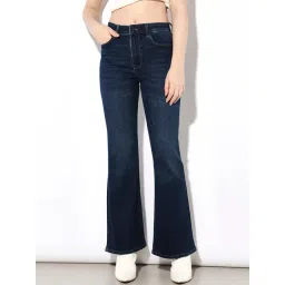 Only Blue Cotton Flared Fit High Rise Jeans-picture-27