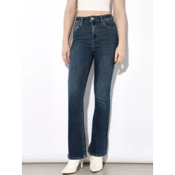 Only Blue Cotton Flared Fit High Rise Jeans-picture-29