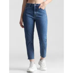 Only Blue Cotton Regular Fit High Rise Jeans-picture-31