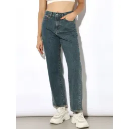 Only Blue Cotton Relaxed Fit High Rise Jeans-picture-33