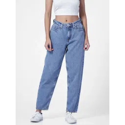 Only Blue Cotton Relaxed Fit High Rise Jeans-picture-18