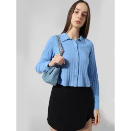 Only Blue Cotton Slim Fit Shirt-picture-48