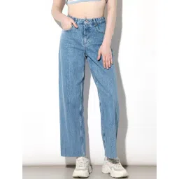 Only Blue Cotton Solid High Rise Jeans-picture-26