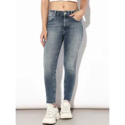 Only Blue Cotton Solid Jeans-picture-15