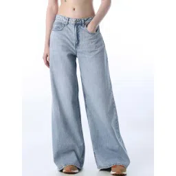 Only Blue Cotton Wide Leg Fit Jeans-picture-21