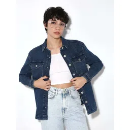 Only Blue Relaxed Denim Jacket image 5
