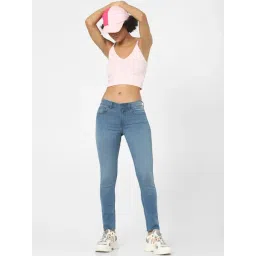 Only Blue Skinny Fit Lightly Washed Jeans image 4