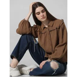 Only Brown Cotton Regular Fit Shirt-picture-48