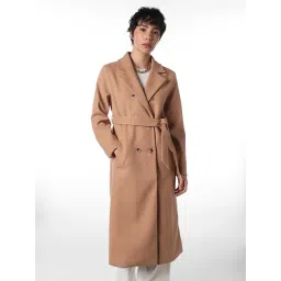 Only Brown Polyester Solid Coat-picture-16