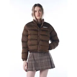 Only Brown Regular Fit Logo Printed Jacket-picture-32