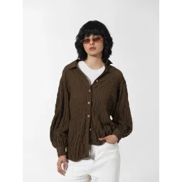 Only Brown Relaxed Fit Shirt-image-40
