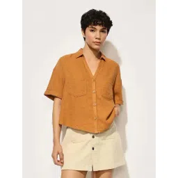 Only Brown Solid Shirt-image-6