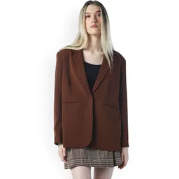 ONLY Cotton Notched Lapel Long Sleeves Single-Breasted Blazer-picture-57