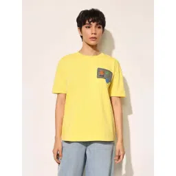 Only Daffodil Cotton Regular Fit Printed T-Shirt-picture-34