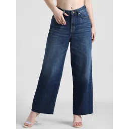 Only Dark Blue Cotton Relaxed Fit Relaxed Fit Mid Rise Jeans-picture-31