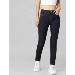 Only Dark Blue Cotton Skinny Fit Jeans-picture-41