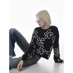 ONLY Floral Embroidered Pullover Sweaters-picture-24