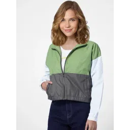 Only Green & Grey Color-Block Jacket-picture-34
