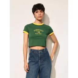 Only Green Cotton Regular Fit Printed T-Shirt-picture-43