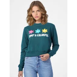 Only Green Printed Crop Sweatshirt-picture-37