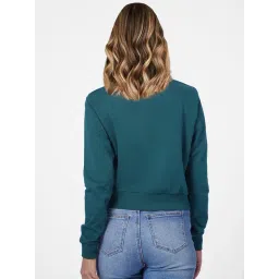 Only Green Printed Crop Sweatshirt image 2