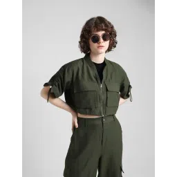 Only Green Regular Fit Crop Shirt-picture-35