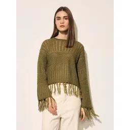 Only Green Regular Fit Self Pattern Sweater-picture-39