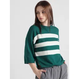 Only Green Striped Pullover-picture-10