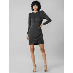 Only Grey Glitter A Line Dress-picture-47